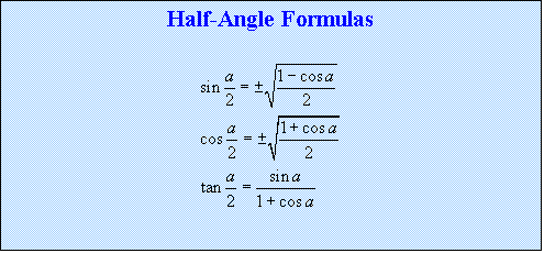 Text Box: Half-Angle Formulas

 
