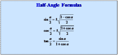 Text Box: Double-Angle Formulas

 
