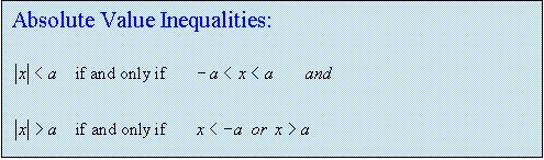 Text Box: Absolute Value Inequalities:

 
